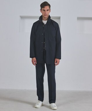 GOTAIRIKU 【仕事で着用可】ラスタードビー フーデッドブルゾン_地柄(24/25年モデル) ネイビー×ヘリンボーン柄(25年新色)