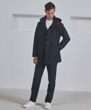 GOTAIRIKU 【仕事で着用可】ラスタードビー フーデッドブルゾン_地柄(24/25年モデル) ネイビー×ヘリンボーン柄(25年新色)