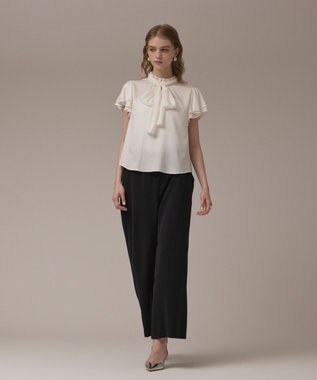 GRACE CONTINENTAL フリルボウタイブラウス ホワイト