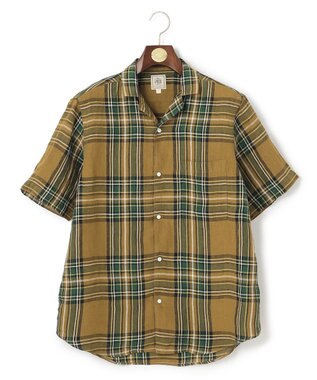 J.PRESS MEN フレンチリネンビッグチェックシャツ マスタード系3