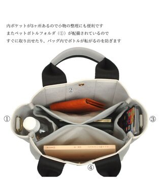 UNBILLION cachecache ショルダー付き2wayテープトートバッグS グレー