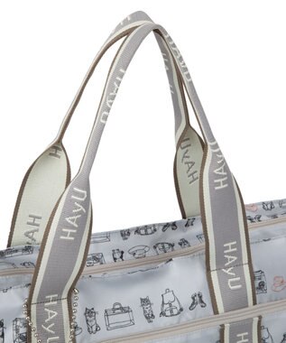 ACE BAGS & LUGGAGE HAyU × ace.  フォールディング 折り畳みトートバッグ 猫柄 30L 17862 ライトベージュ柄