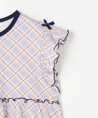 組曲 KIDS 【150-160㎝】 サマーチェックチュニック ピンク