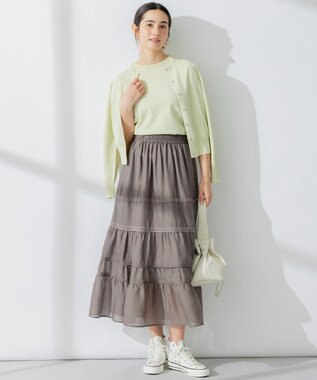 組曲 【8色展開・アンサンブル対応】ブーケカラーカーディガン グリーン系