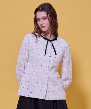 TOCCA 【八木アリサさん着用】【消臭】FLOWER HIDE AND SEEK ジレ アイボリー系