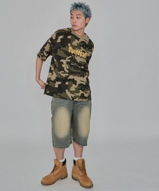 WEGO 【ユニセックス着用ITEM/MLサイズ展開】カモフラグラフィックT（SS） グリーン
