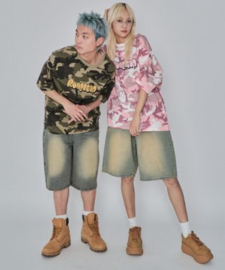 WEGO 【ユニセックス着用ITEM/MLサイズ展開】カモフラグラフィックT（SS） グリーン