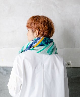 POLS コットン・キュプラ FUSAスカーフ ネイビー