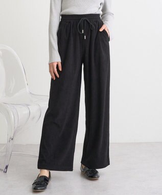 earth music&ecology リラックスコーデュロイパンツ Black