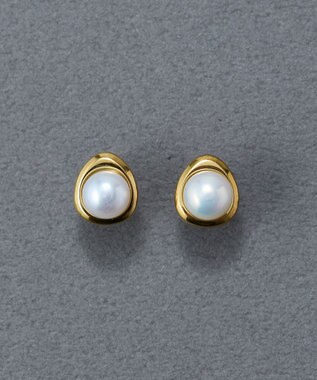 Phoebe 〈金属アレルギー対応〉ニュアンスメタルドロップパールピアス/ゴールド　淡水パール/天然パール ゴールド