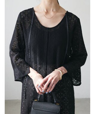 Green Parks AnriettMusee レースロングワンピース Black