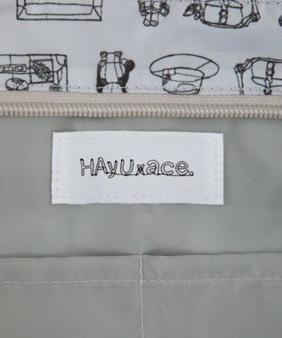 ACE BAGS & LUGGAGE HAyU × ace.  フォールディング 折り畳みトートバッグ 猫柄 30L 17862 ライトベージュ柄