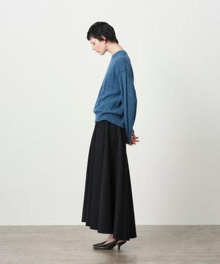 ATON ROYAL FLEECE | フレアスカート BLACK