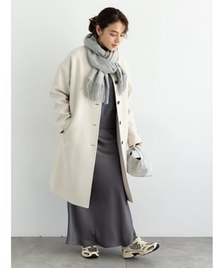 Te chichi ウールメルトンノーカラーロングコート《2025winter catalog item》 ベージュ