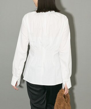 Green Parks リボンデザインハイネックブラウス Off White