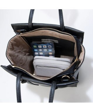 UNBILLION cachecache サイドコンビ2wayノットハンドルトートバッグ ブラック