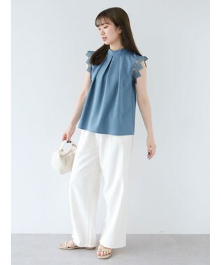 Green Parks ・ＥＬＥＮＣＡＲＥ　ＤＵＥ　リネンライクレースブラウス Green