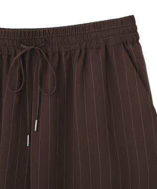YECCA VECCA 【セットアップ対応】ストライプ柄ワイドパンツ Brown