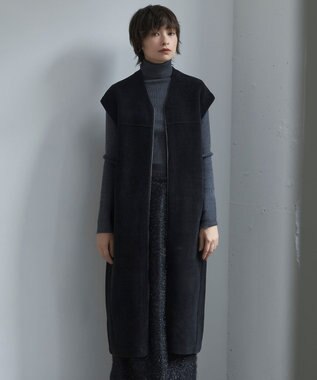 【洗える】コットンシェニール ジレワンピース