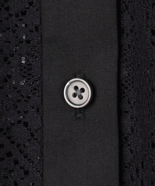 UNFILO ブロックレース バンドカラーシャツ ブラック