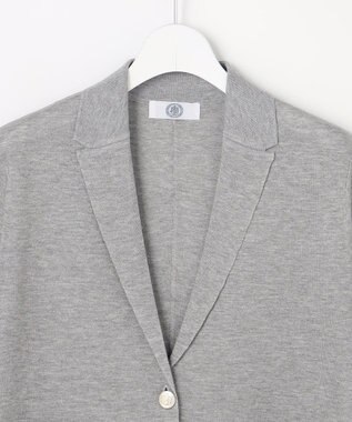 J.PRESS LADIES Vis/Peスパーク ハーフスリーブ ニットジャケット グレー系