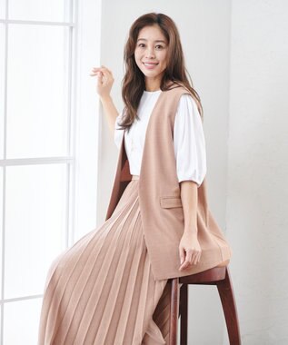 ANY 【WEB限定・接触冷感】シルケットスムース ギャザーパフスリーブトップス オフ