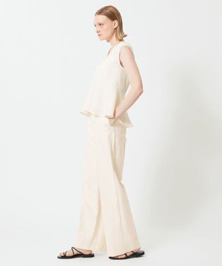 BEIGE， 【S-size】PINE / ペプラムブラウス Ecru