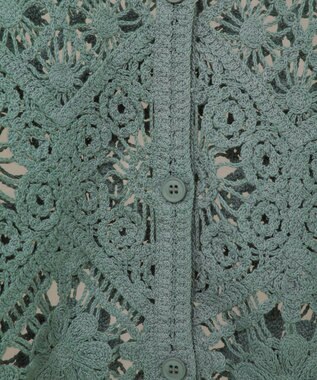 Green Parks ・ＳＵＧＡＲ　ＳＰＯＯＮ　２ｗａｙクロシェカーディガン Gray Beige