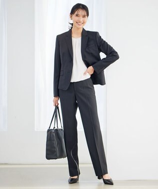 23区 【セットアップ対応】ファインネスウール フルレングス  パンツ ブラック系