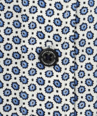JOSEPH ABBOUD 【キングサイズ・エコ素材】 ヘキサゴンジオメトリックパターン シャツ サックスブルー系5