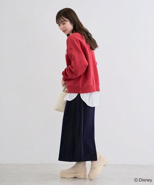 Green Parks ミッキー＆フレンズ／半起毛裏毛プルオーバー Red