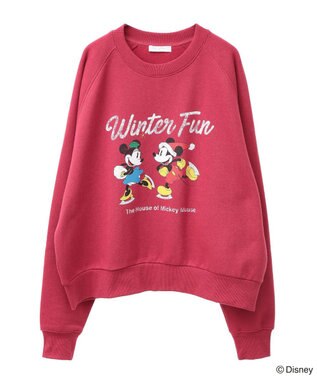 Green Parks ミッキー＆フレンズ／半起毛裏毛プルオーバー Red