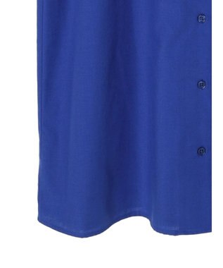 Green Parks 綿麻混開襟ワンピース Royal Blue