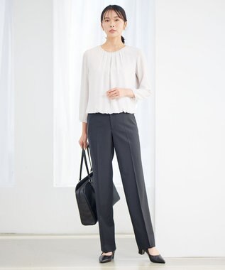 23区 L 【セットアップ対応】ファインネスウール フルレングス  パンツ ブラック系