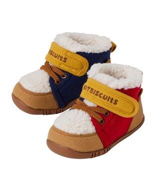 MIKI HOUSE HOT BISCUITS 【11.5-13.5cm】 かかと顔ドン あったかボア付き ファーストシューズ