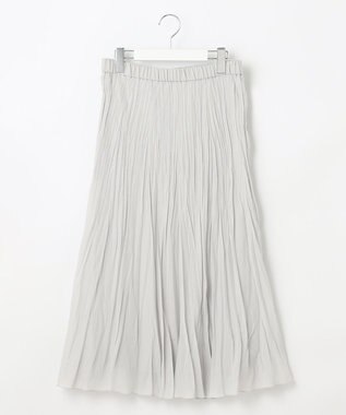 J.PRESS LADIES 【洗える】 スパンボイルワッシャー ランダムプリーツ スカート ライトグレー系