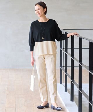 自由区 【WEB限定カラーあり・撥水加工】TRギャバテーパード パンツ ベージュ系