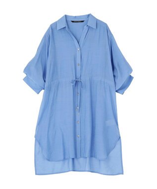 YECCA VECCA シアー2way袖バルーンチュニック Blue