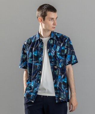 JOSEPH HOMME 【新柄】テクノボイルストレッチ レギュラーカラー半袖シャツ ブルー系5