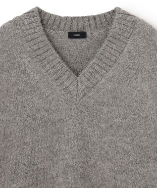 JOSEPH HOMME ファインアルパカ　Vネックニット ライトグレー系