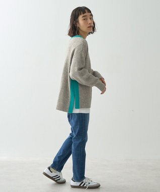 AMERICAN HOLIC 配色ニットポコポコプルオーバー Gray Mixture