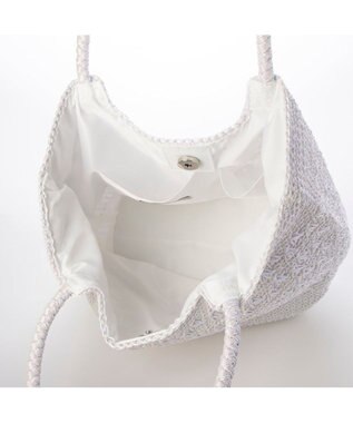 UNBILLION カシュカシュ cachecache / メタリックコード柄編みトートバッグ ホワイト