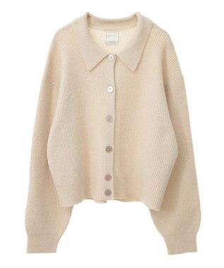 Green Parks 衿つきニットプルオーバー Ecru