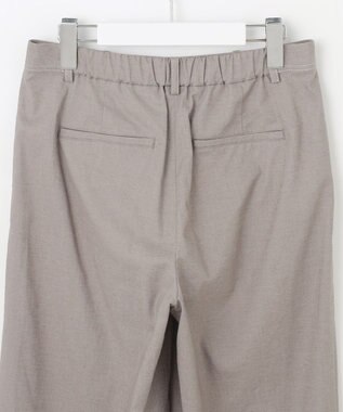 J.PRESS LADIES L 【洗える】麻ポリエステルストレッチ ワイド パンツ モカシャンブレー系