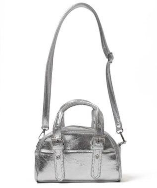 WEGO ハトメハンドルミニボストンショルダー シルバー