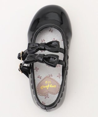 ANY KIDS ダブルストラップフラットシューズ エナメル