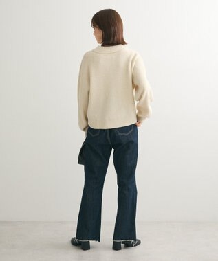 Green Parks 衿つきニットプルオーバー Ecru