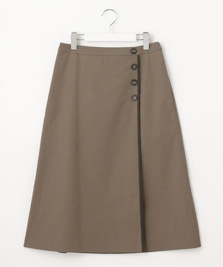 J.PRESS LADIES 【洗える・吸水速乾・接触冷感】リネンツイル スカート カーキ系