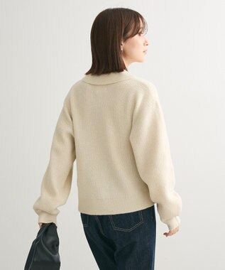 Green Parks 衿つきニットプルオーバー Ecru