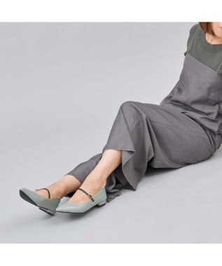 MODE ET JACOMO <carino>【レイン対応】配色ベルトメリージェーン グレー